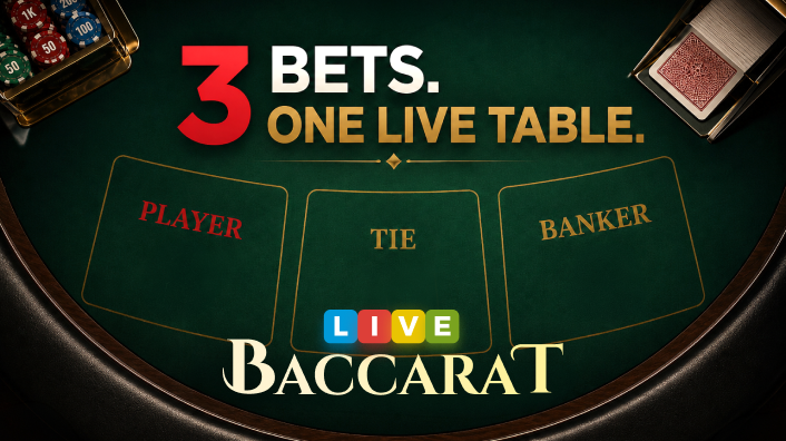 Three Baccarat Bets on One Live Table and Win 